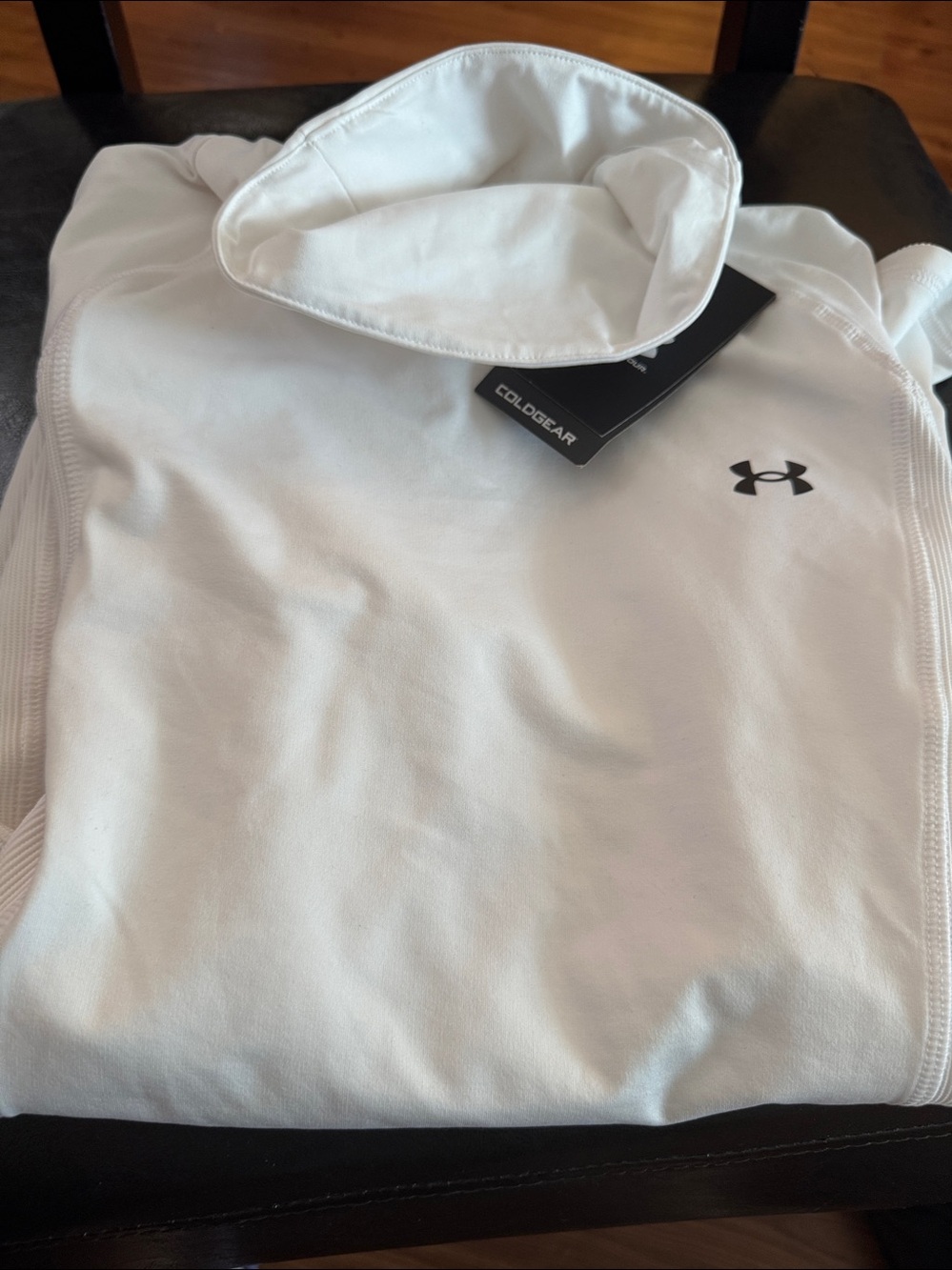 BRAND NEW women under armour coldgear infrared funnel long sleeve white top L - Picture 6 of 9